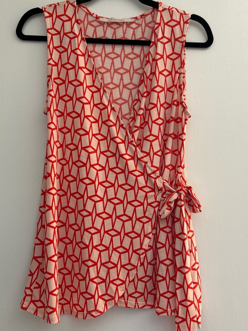 41 Hawthorn Red Geometric Wrap Camisole